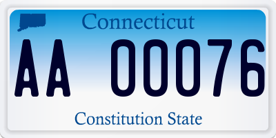 CT license plate AA00076