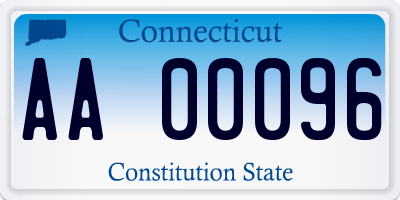 CT license plate AA00096