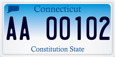 CT license plate AA00102