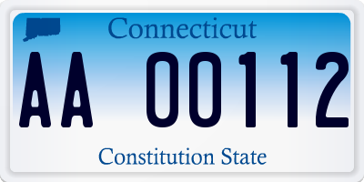 CT license plate AA00112