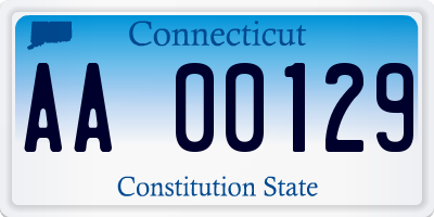 CT license plate AA00129