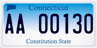 CT license plate AA00130
