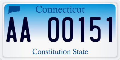 CT license plate AA00151