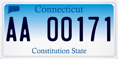 CT license plate AA00171