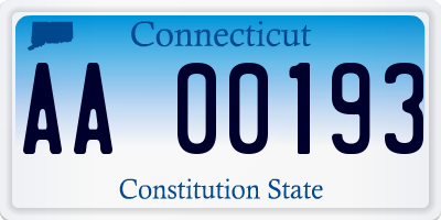 CT license plate AA00193