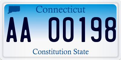 CT license plate AA00198