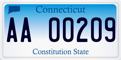 CT license plate AA00209