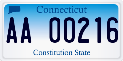 CT license plate AA00216