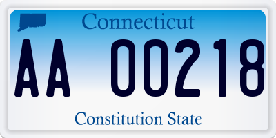 CT license plate AA00218