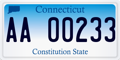 CT license plate AA00233