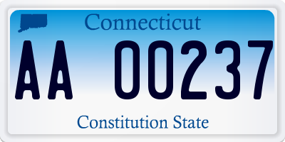 CT license plate AA00237
