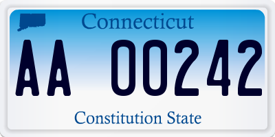 CT license plate AA00242