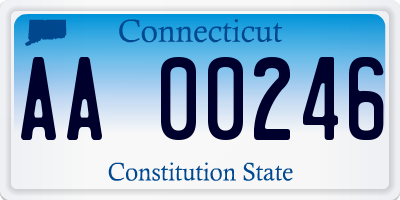 CT license plate AA00246