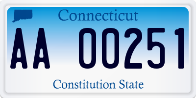 CT license plate AA00251