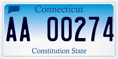 CT license plate AA00274