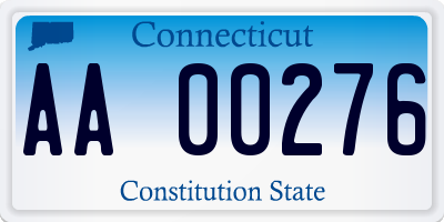 CT license plate AA00276