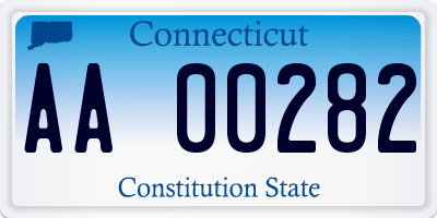 CT license plate AA00282