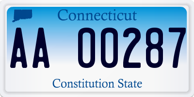 CT license plate AA00287