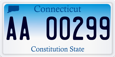 CT license plate AA00299
