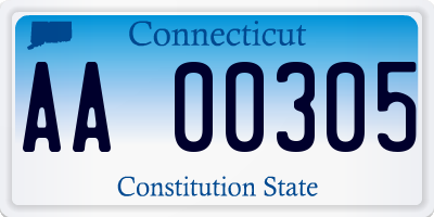 CT license plate AA00305