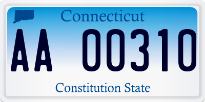 CT license plate AA00310