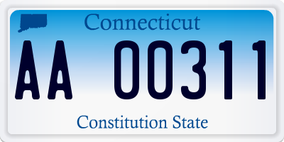 CT license plate AA00311