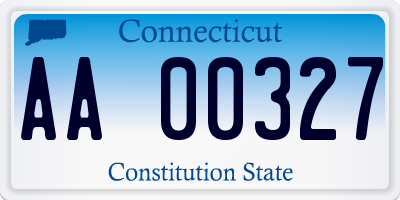 CT license plate AA00327
