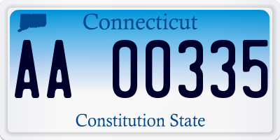 CT license plate AA00335