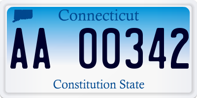 CT license plate AA00342
