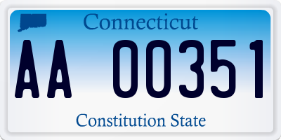 CT license plate AA00351