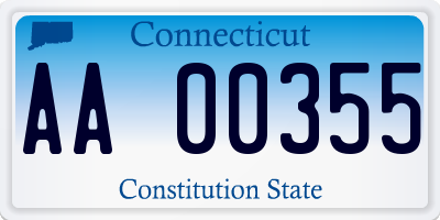 CT license plate AA00355