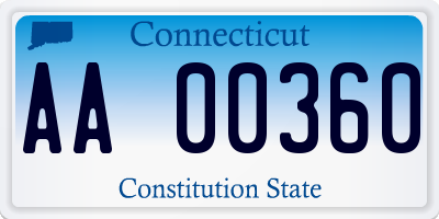 CT license plate AA00360