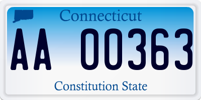 CT license plate AA00363