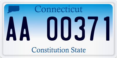 CT license plate AA00371