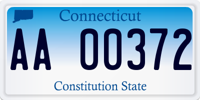 CT license plate AA00372
