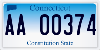 CT license plate AA00374