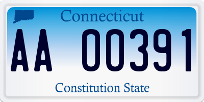 CT license plate AA00391