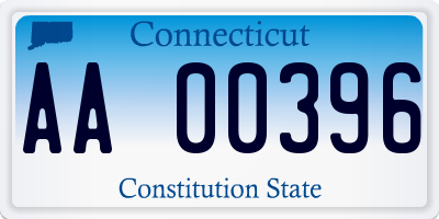 CT license plate AA00396