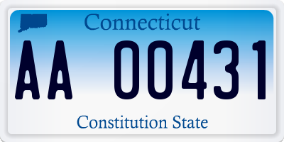 CT license plate AA00431