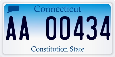 CT license plate AA00434