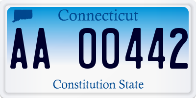 CT license plate AA00442