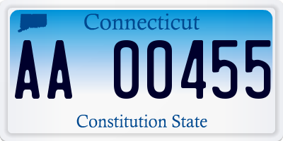 CT license plate AA00455