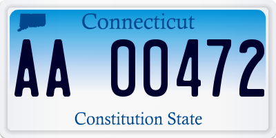 CT license plate AA00472