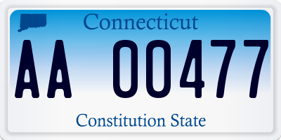 CT license plate AA00477