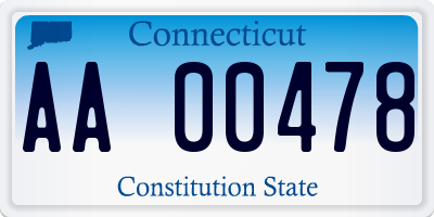 CT license plate AA00478