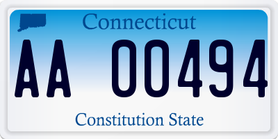 CT license plate AA00494