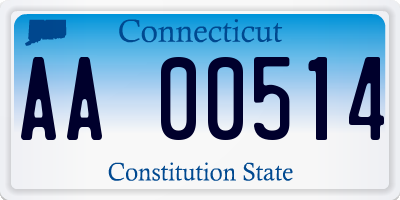 CT license plate AA00514