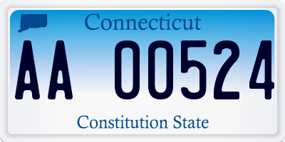 CT license plate AA00524