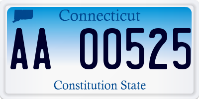 CT license plate AA00525