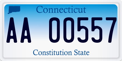 CT license plate AA00557